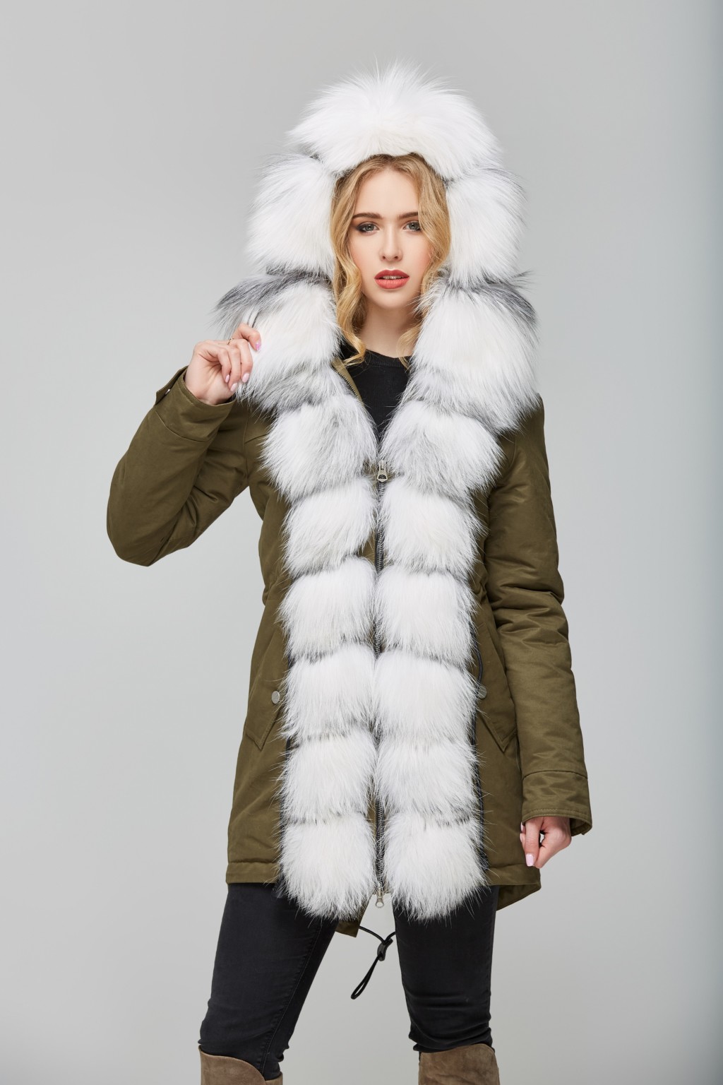 Зимняя парка Mila Nova П-27 Хаки — изображение 5