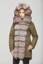 Зимняя парка Mila Nova П-27стандарт хаки — изображение 3