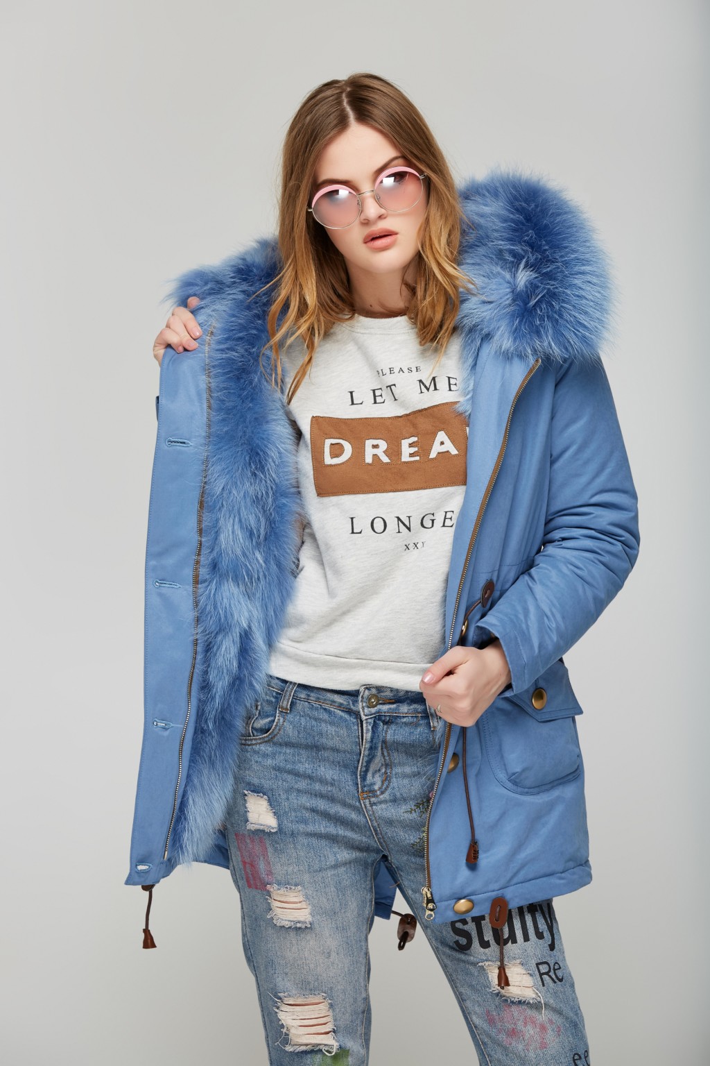 1020_40746 Зимняя парка Mila Nova П-17ех деним — изображение 1