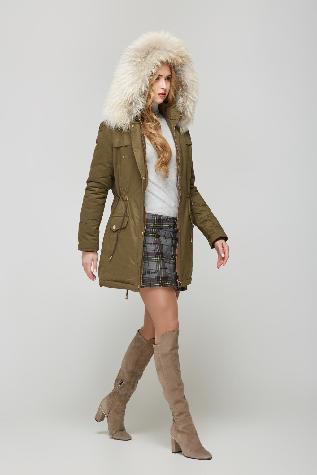 Зимова парка Mila Nova П-22 хакі - Зображення 4