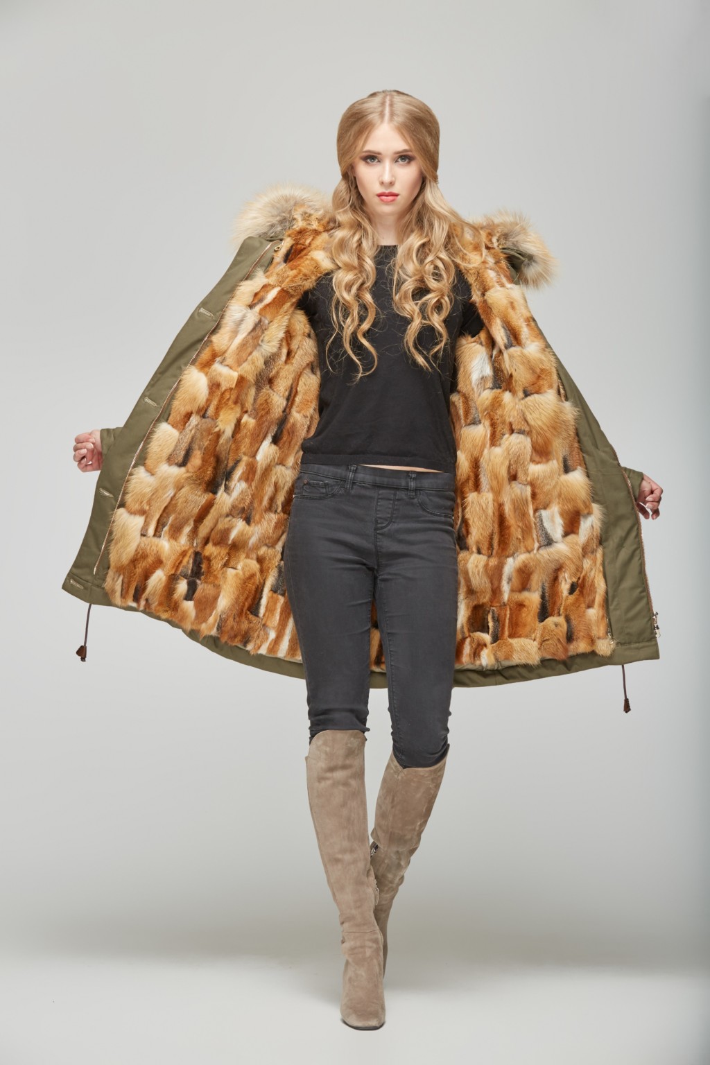 Зимняя парка Mila Nova П-23 хаки — изображение 3