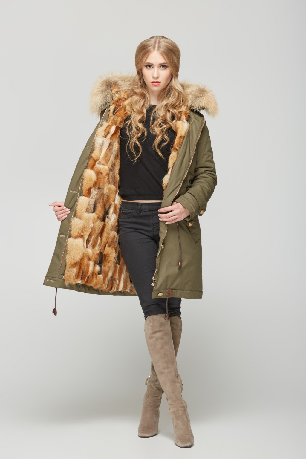 Зимняя парка Mila Nova П-23 хаки — изображение 1