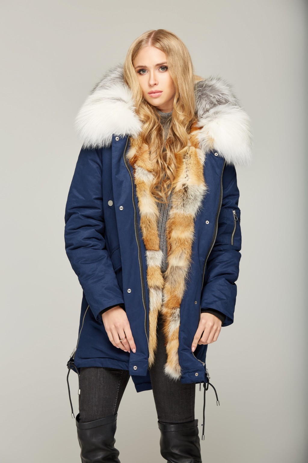 Зимняя парка Mila Nova П-46 СИНИЙ GOLD FOX — изображение 2