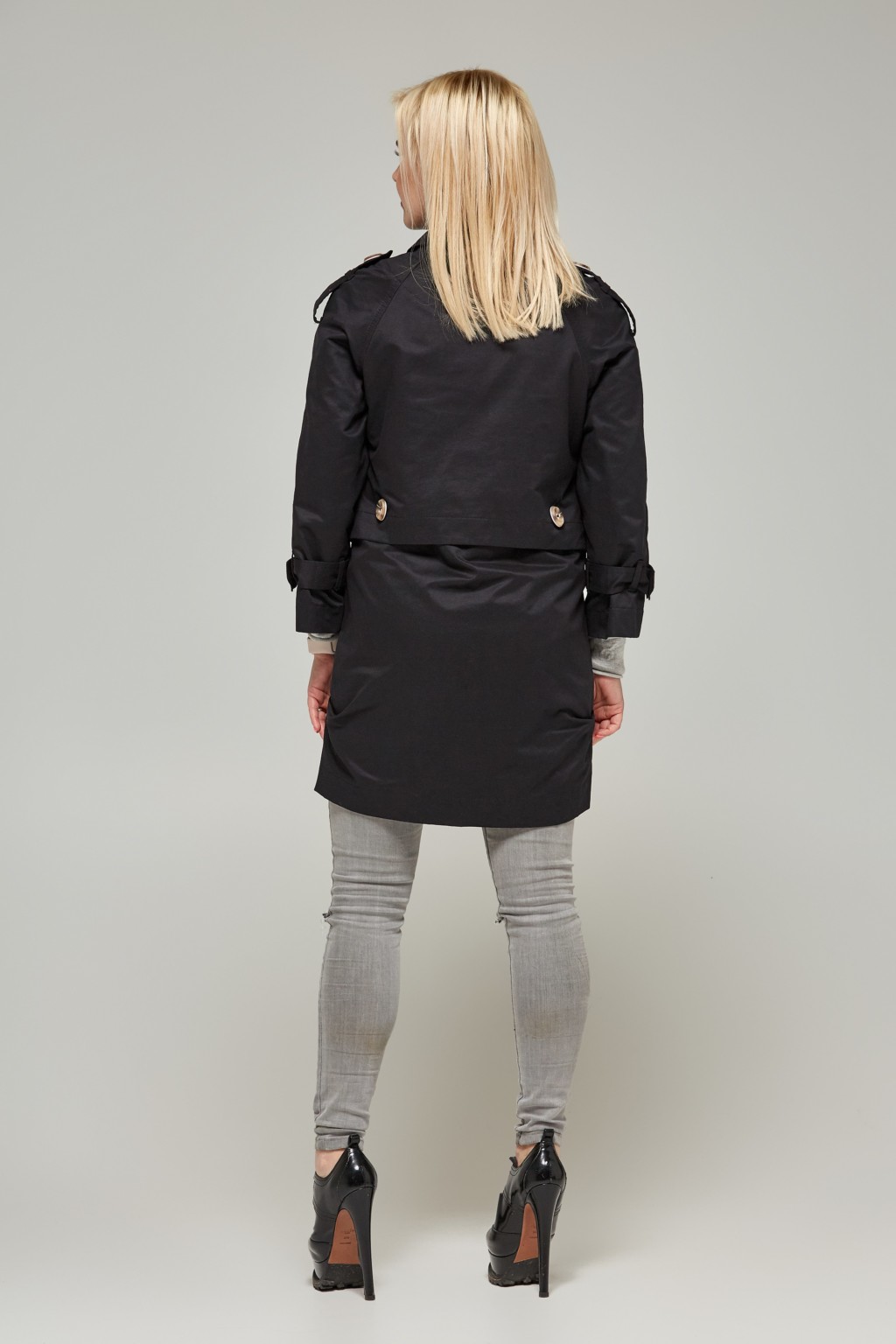 Демисезонный плащ Mila Nova Q-27 черный — изображение 2