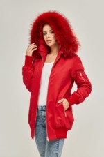 Зимняя парка Mila Nova П-62 красная — изображение 4