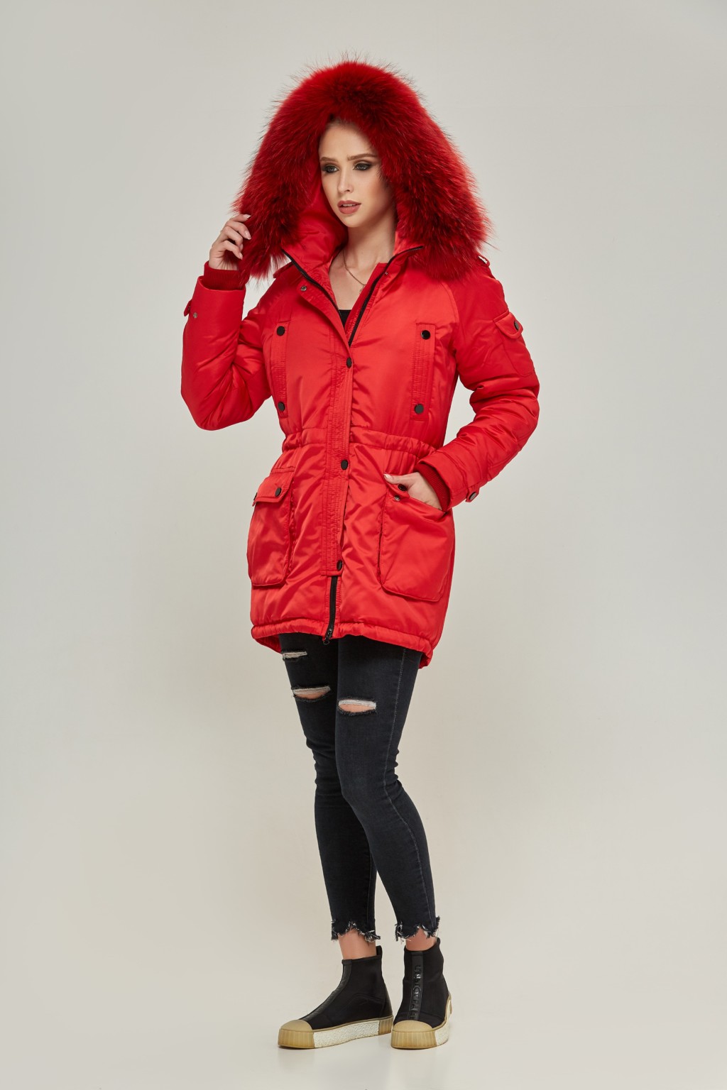 Зимняя парка Mila Nova К-79 красный — изображение 2