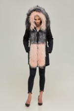 Зимняя парка Mila Nova П-27ех черный+ пудра — изображение 4