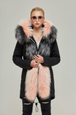 Зимняя парка Mila Nova П-27ех черный+ пудра