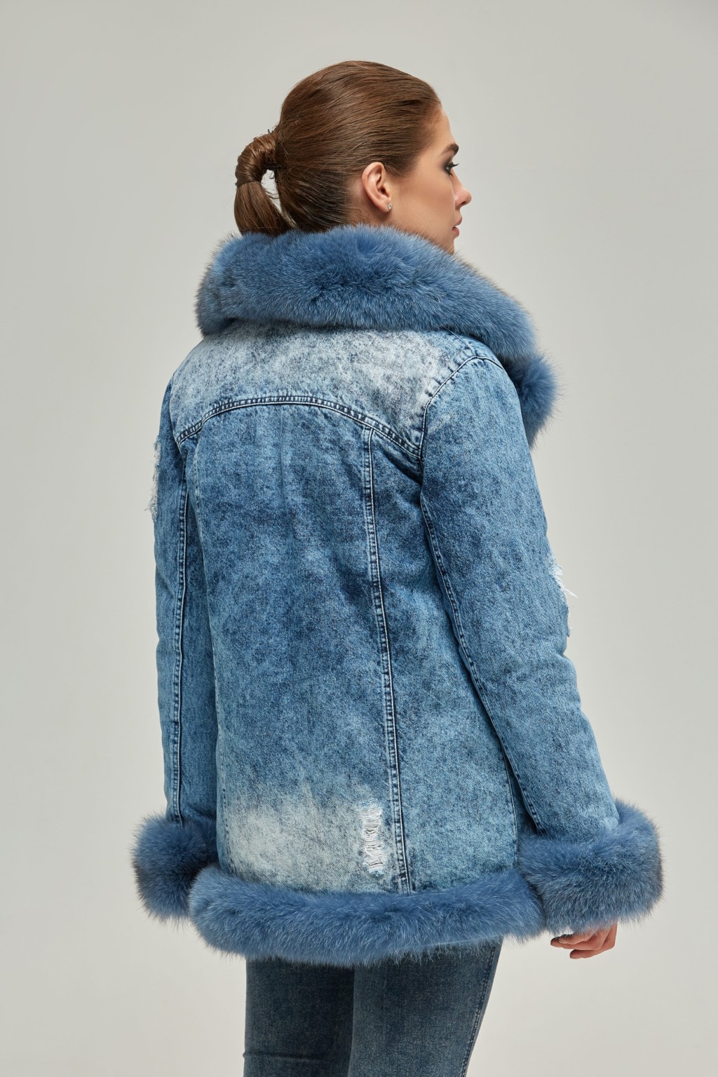 Зимняя джинсовая парка Mila Nova П-47кор деним — изображение 4
