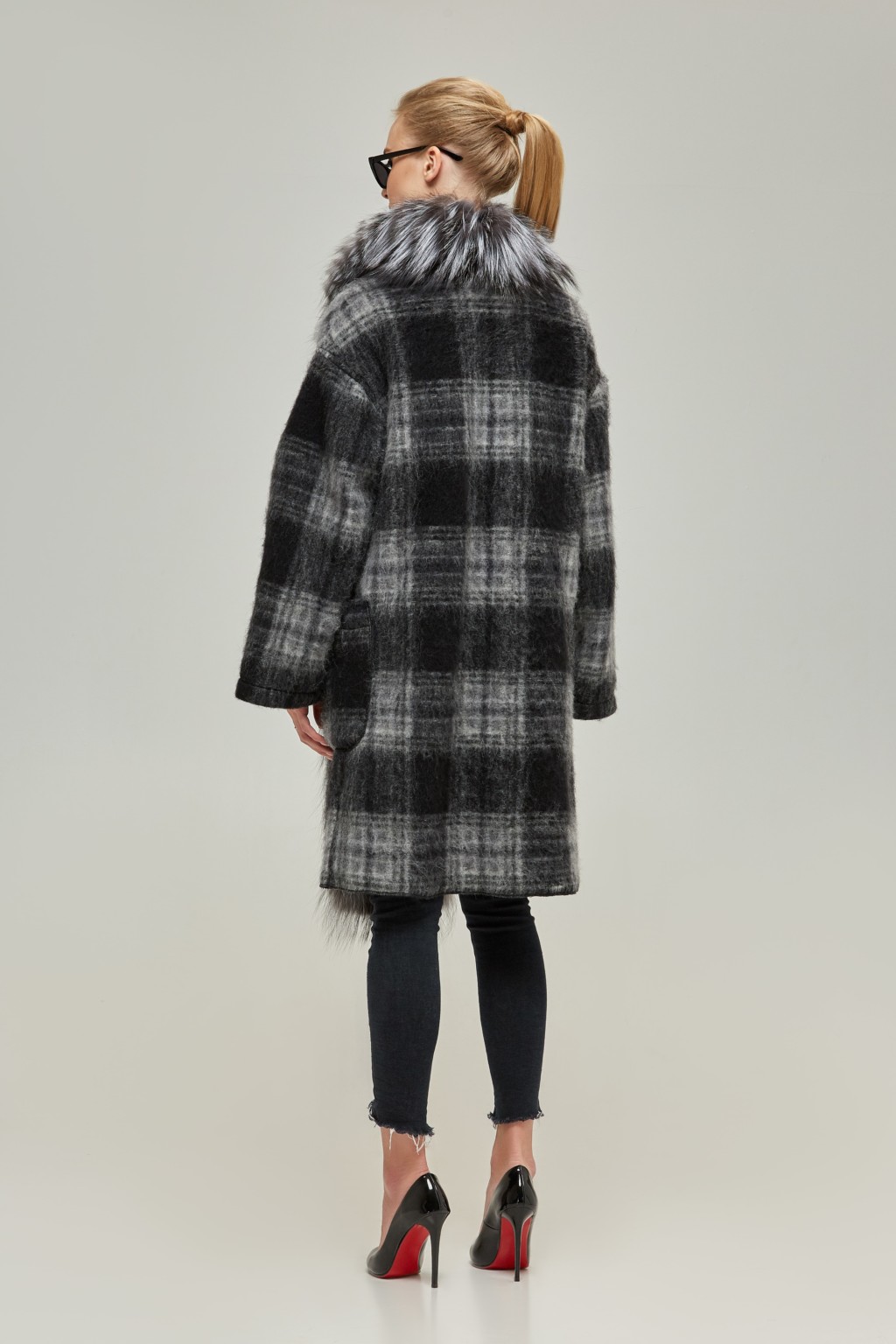 Зимове пальто Mila Nova ПВ-32к єх чорна клітинка - Зображення 2