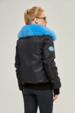 Зимняя куртка Mila Nova К-81 черный+голубой — изображение 2