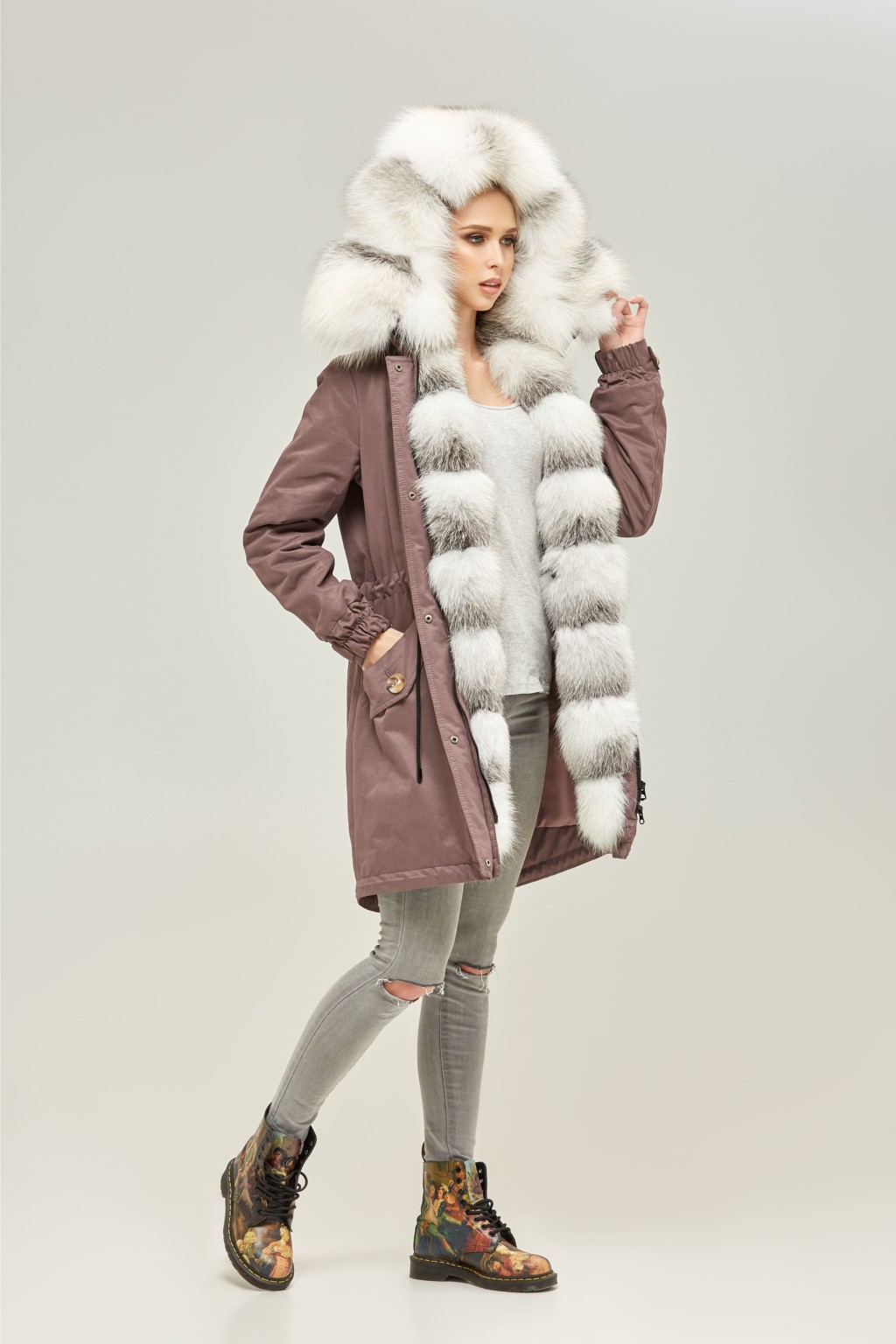 Зимняя парка Mila Nova П-70 темная фреза — изображение 3