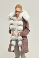 Зимняя парка Mila Nova П-70 темная фреза — изображение 2