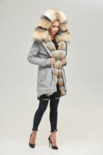 Зимова джинсова парка Mila Nova П-74 сірий - Зображення 4