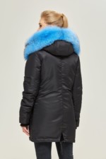 Зимняя парка Mila Nova П-73 черный+ голубой — изображение 2