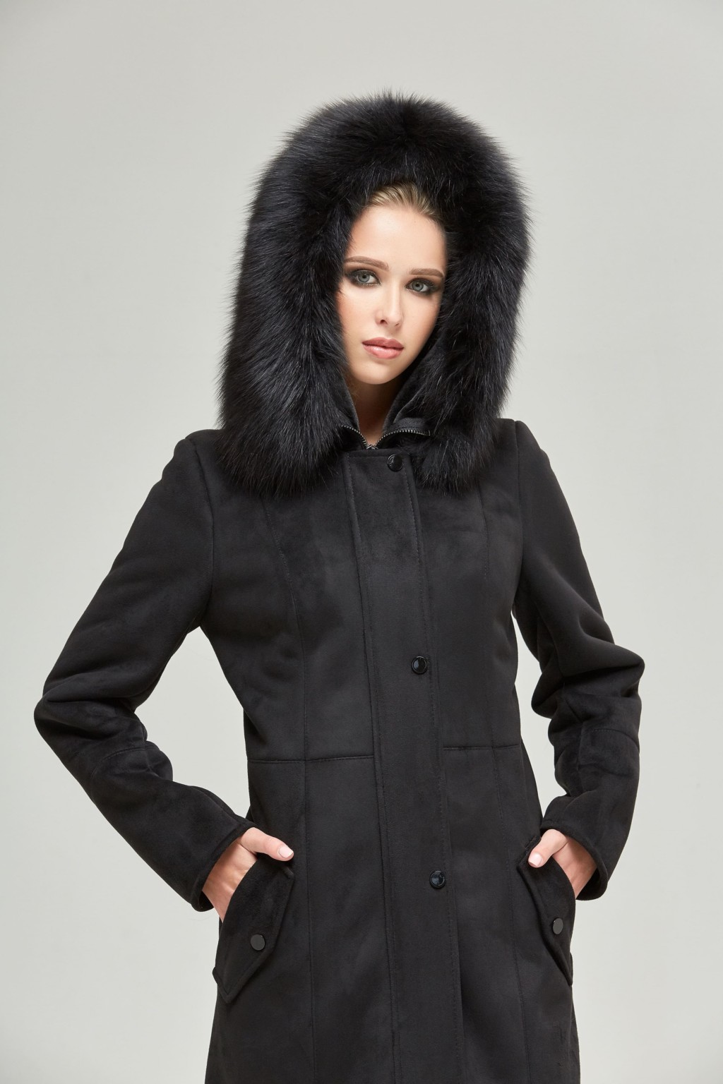 Зимняя дубленка Mila Nova Д-135 черный — изображение 2