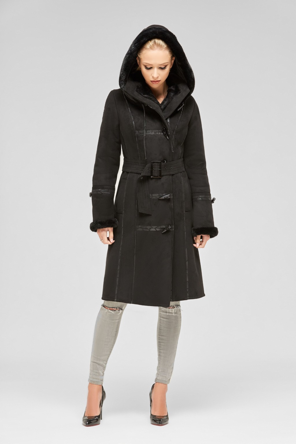 Зимняя дубленка Mila Nova Б-6 черный — изображение 2