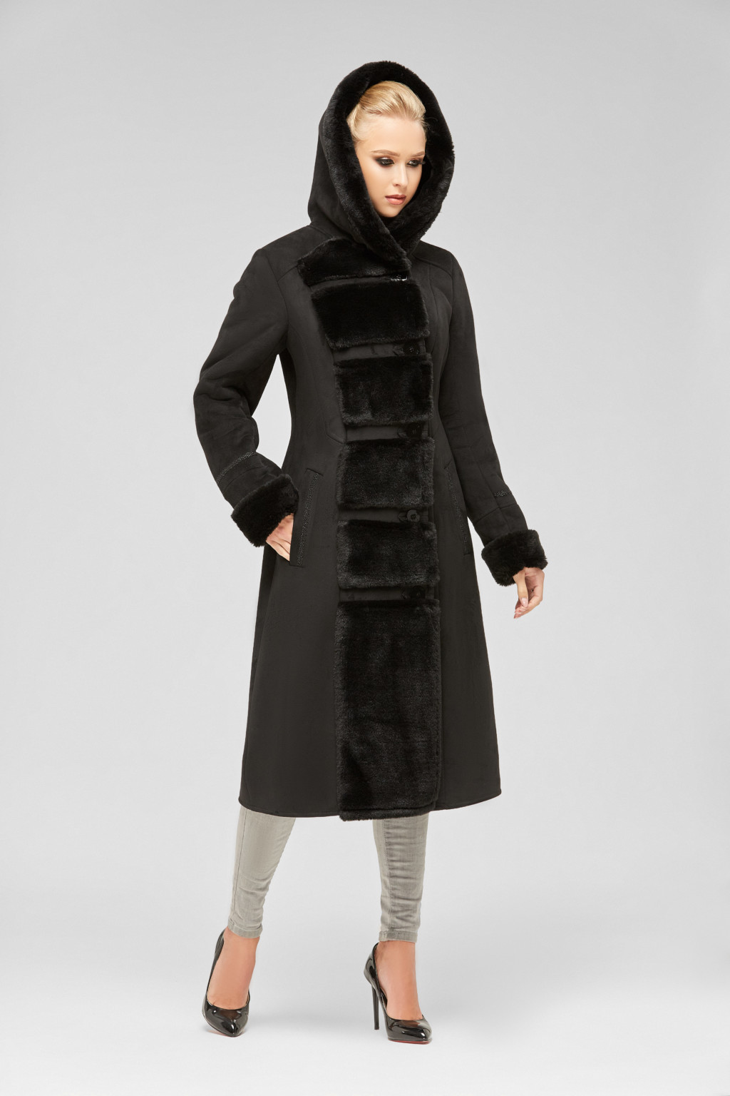 Зимняя дубленка Mila Nova Д-11 черный — изображение 2