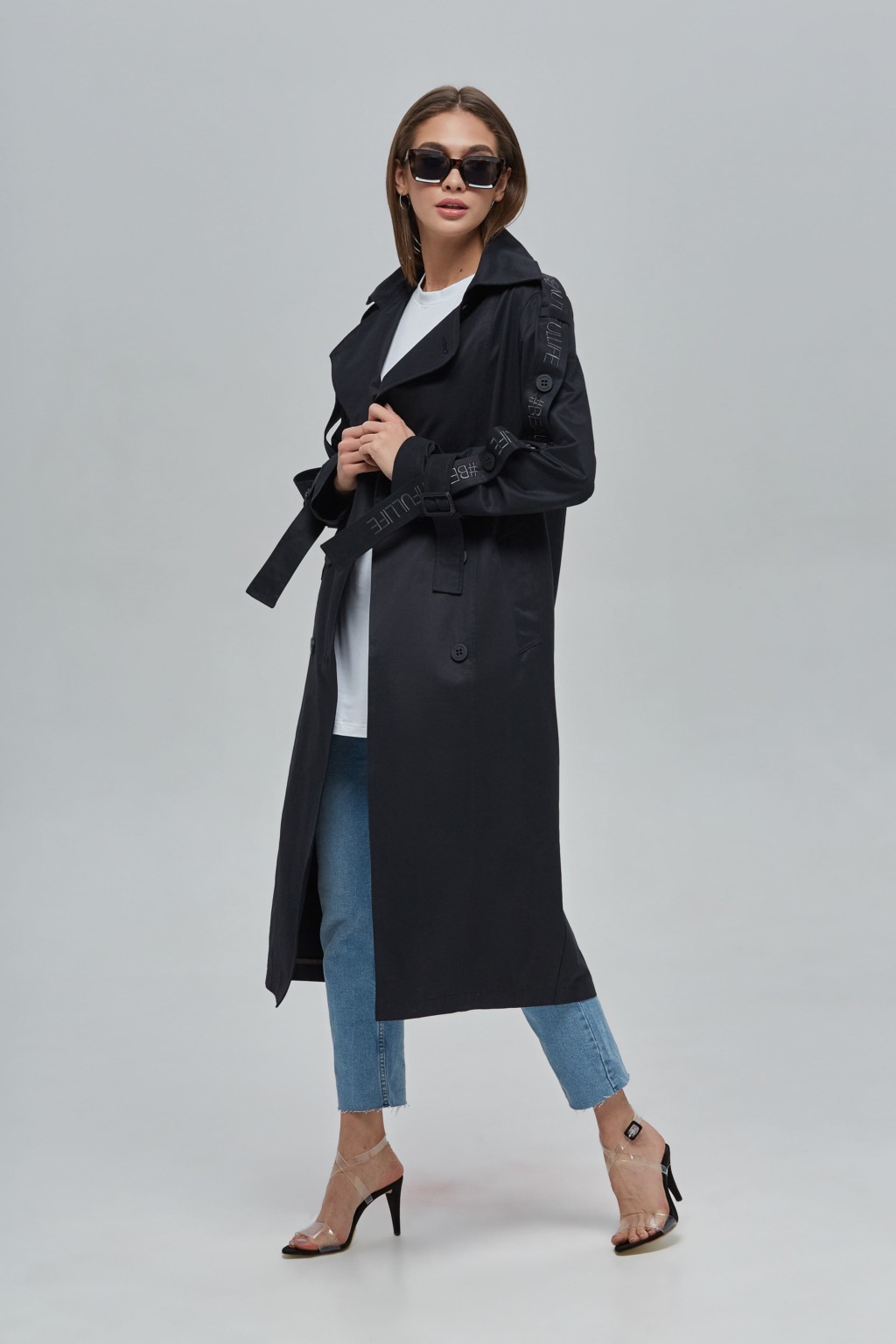 Демисезонный тренч Mila Nova Q-44 черный — изображение 3