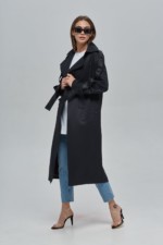 Демисезонный тренч Mila Nova Q-44 черный — изображение 3