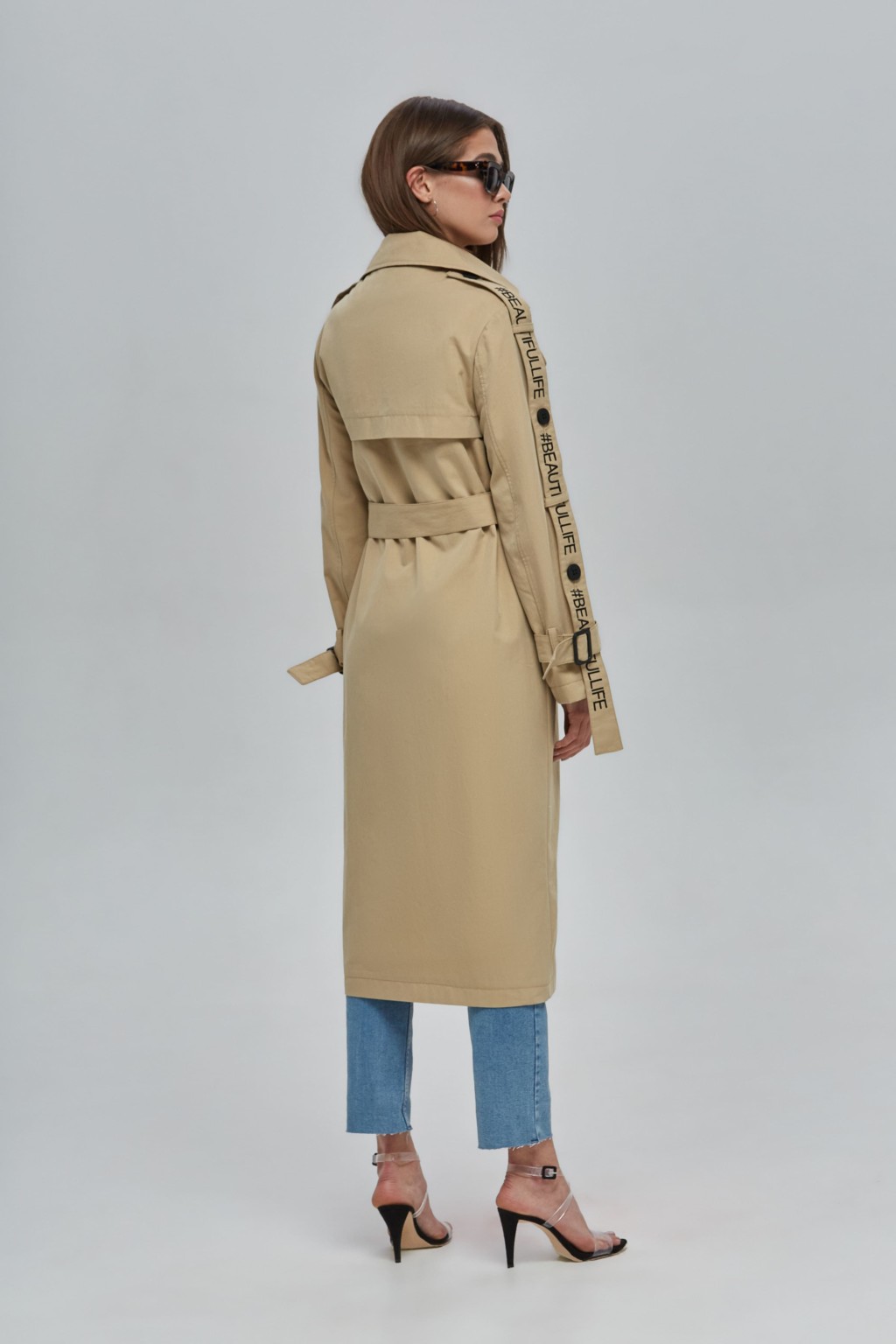 Демисезонный тренч Mila Nova Q-44 бежевый — изображение 2
