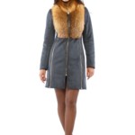 Зимняя дубленка Mila Nova Д-93 синий