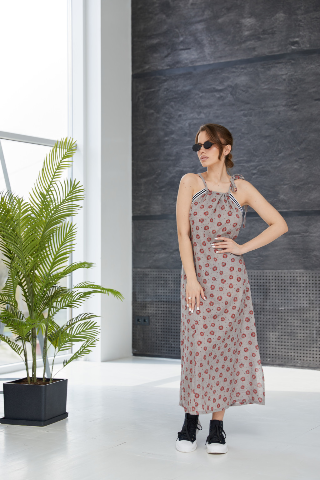 Летнее платье Mila Nova Ф-91 серое — изображение 1