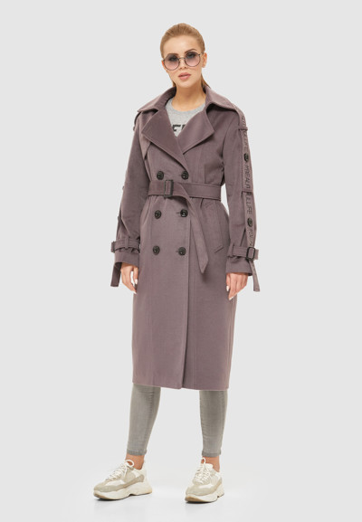 Демисезонное пальто Mila Nova ПВ-93 темная фреза