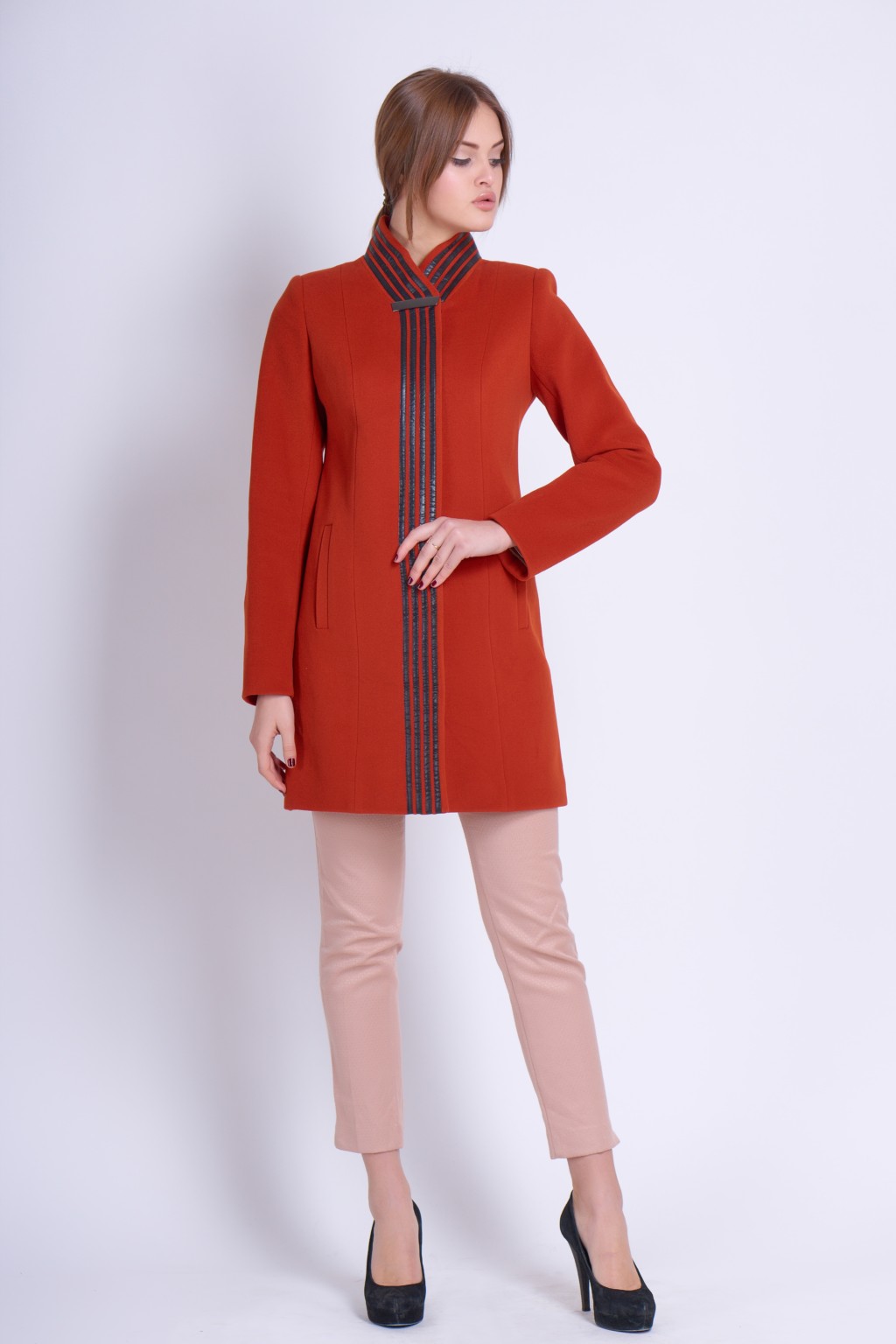Демисезонное Пальто Mila Nova А-8 терракот — изображение 2