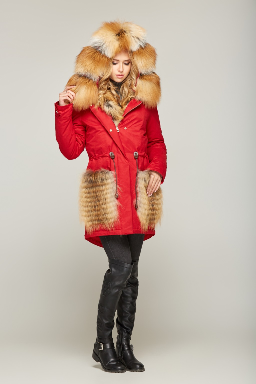 Зимняя Парка Mila Nova П-41ех красный — изображение 5