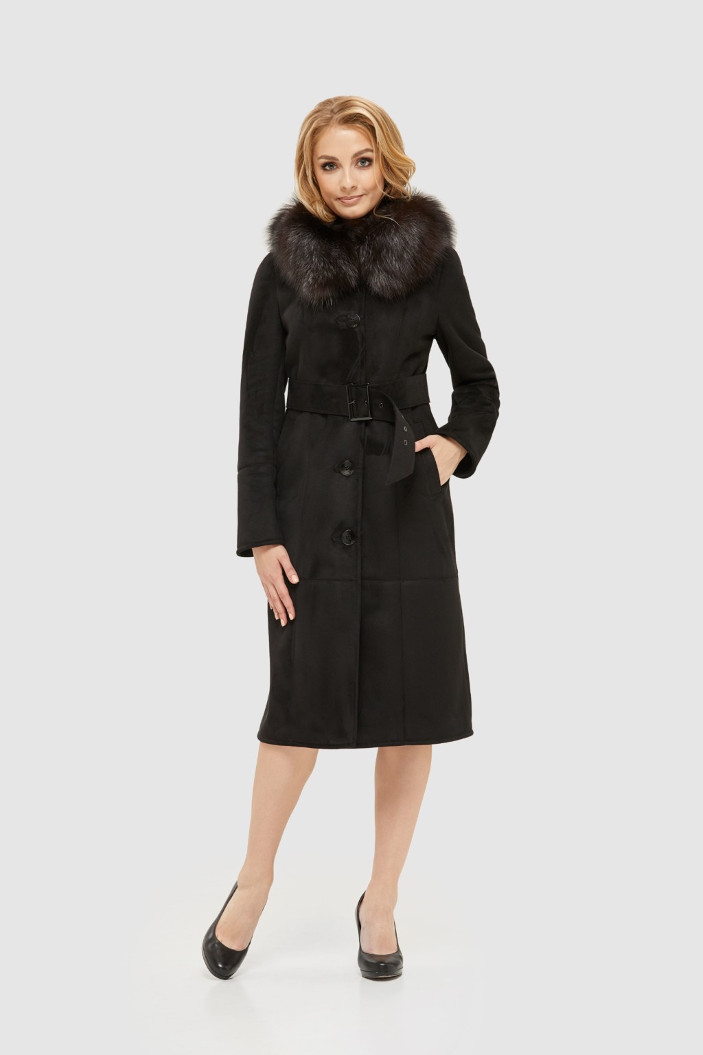 Зимняя дубленка Mila Nova Д-148 черная — изображение 7