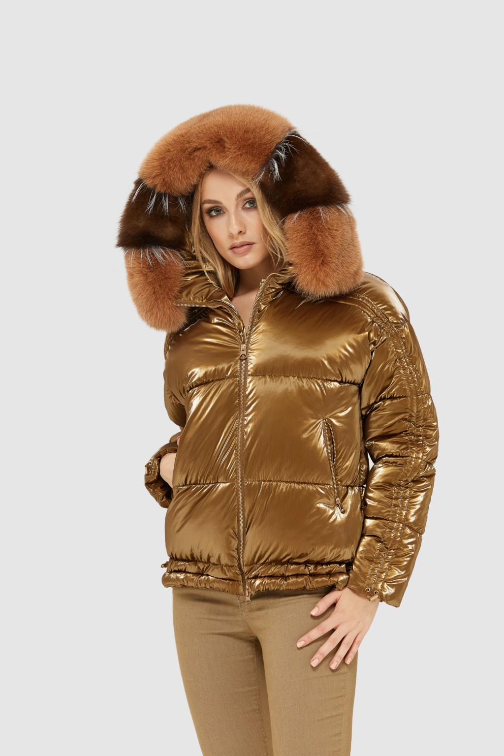 Зимняя куртка Mila Nova К-104 золото — изображение 2