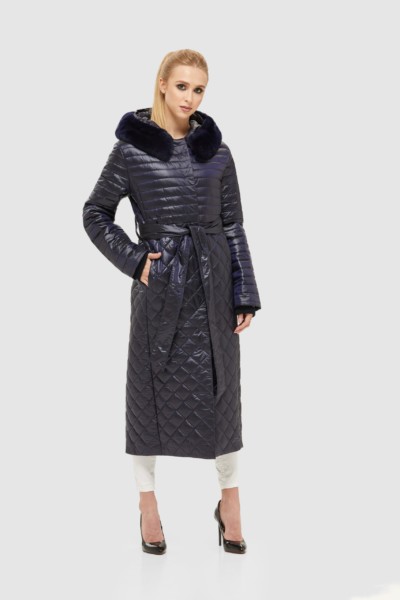 Зимний плащ Mila Nova К-111 синий