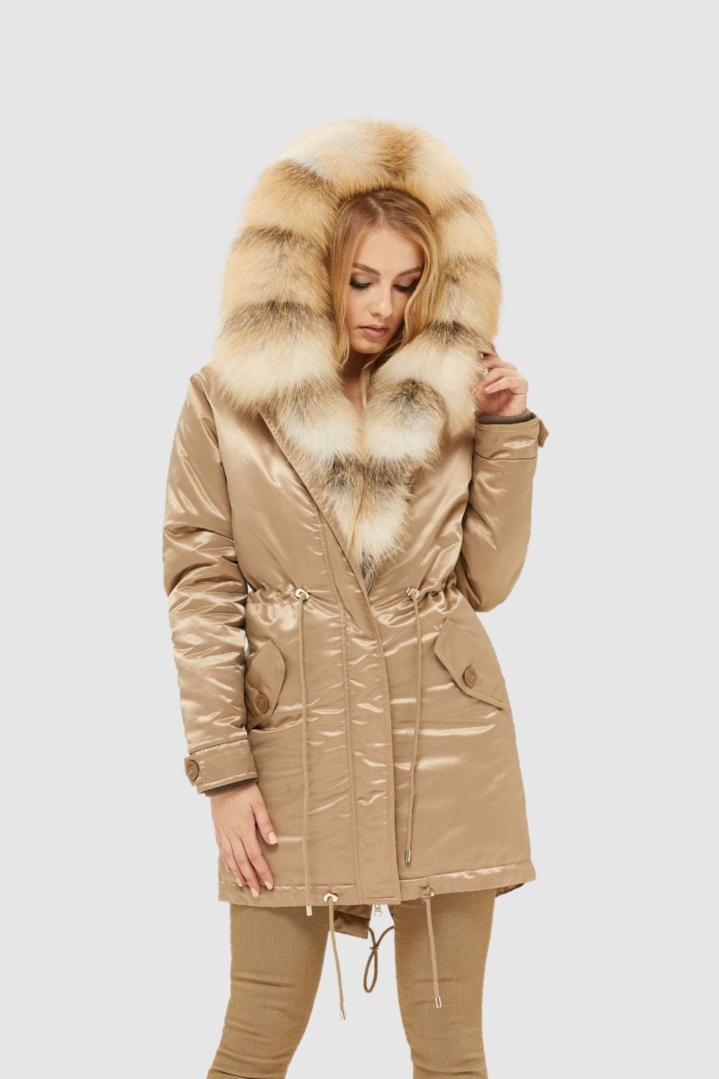 Зимняя парка Mila Nova П-96ех бежевый — изображение 4