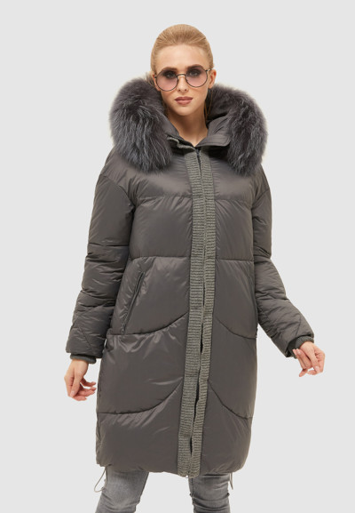 Зимний пуховик Mila Nova К-117 серый