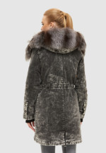 Зимняя джинсовая парка Mila Nova П-74стандарт темно-серая — изображение 3