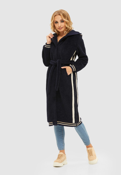 Демисезонное пальто Mila Nova ПВ-98 синее