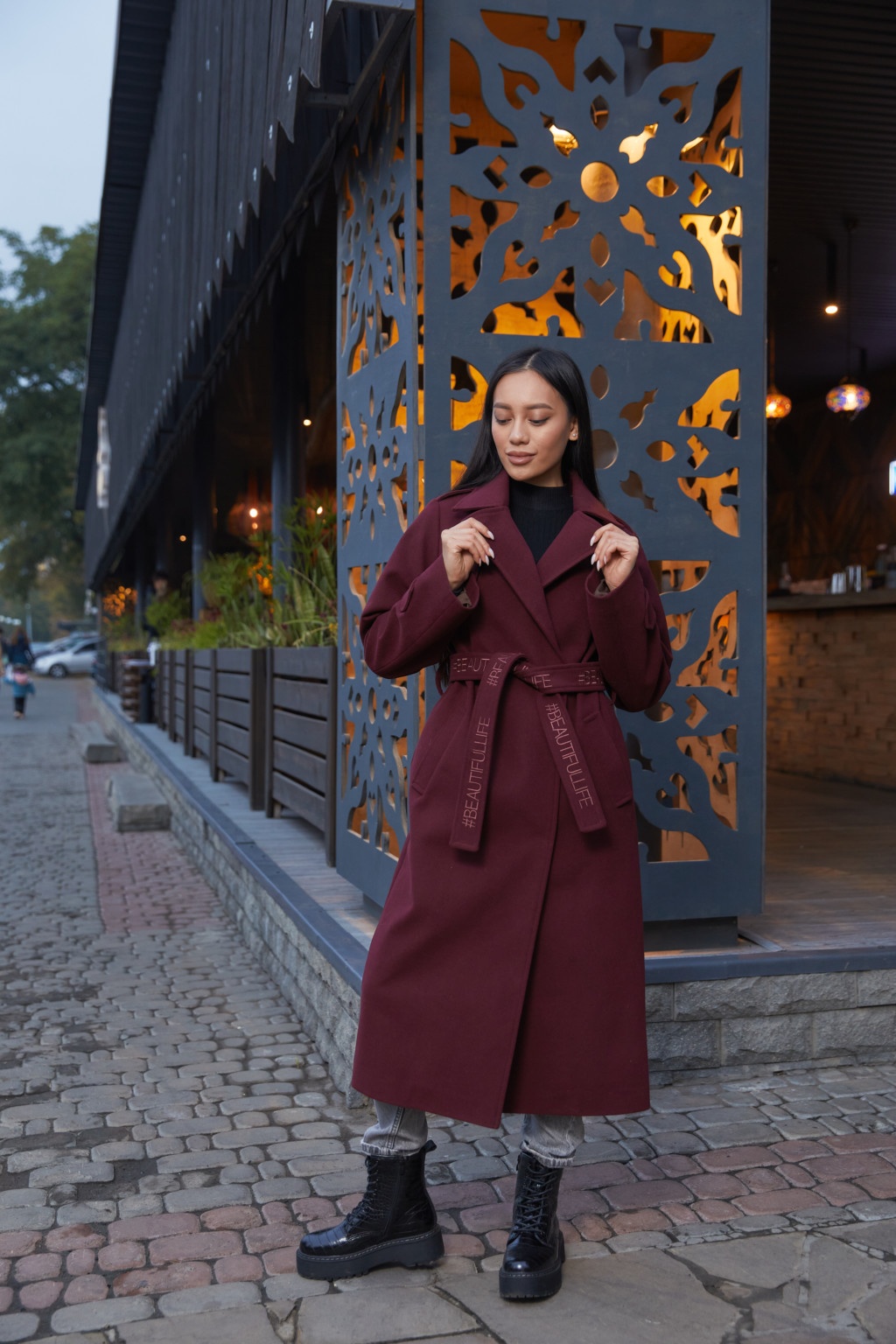 Демисезонное пальто Mila Nova ПВ-172 бордо — изображение 3