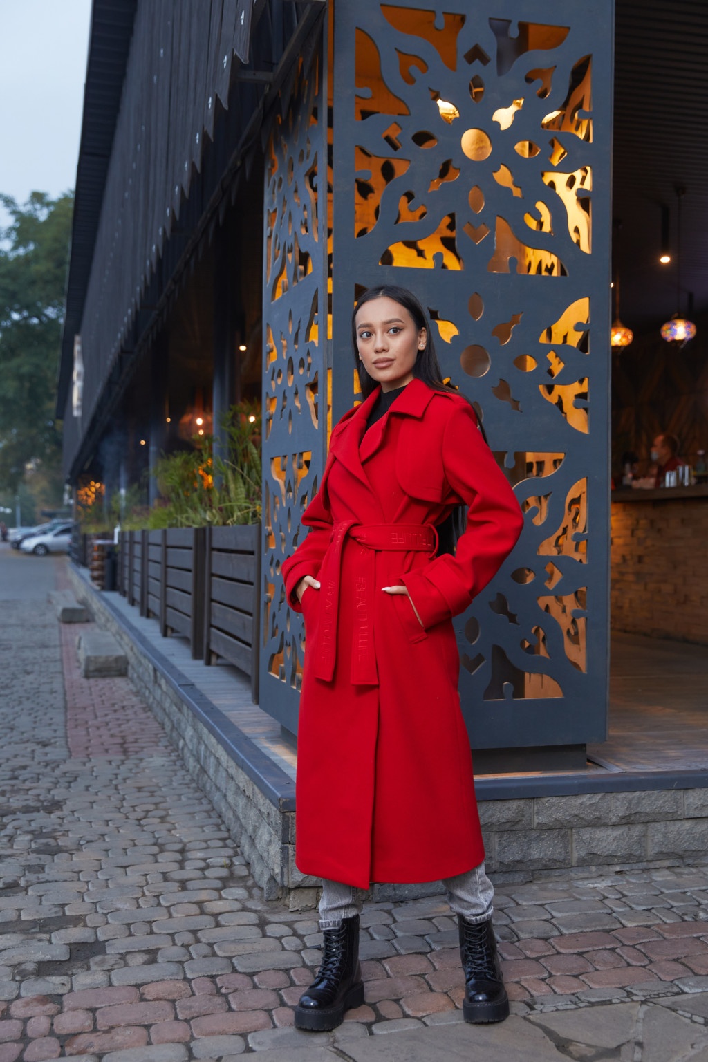 Демисезонное пальто Mila Nova ПВ-172 красное — изображение 3