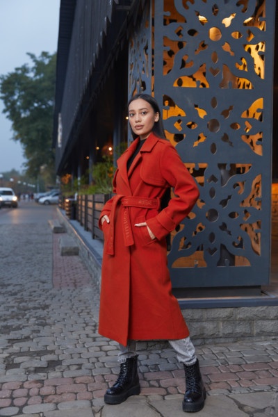 Демисезонное пальто Mila Nova ПВ-172 терракот