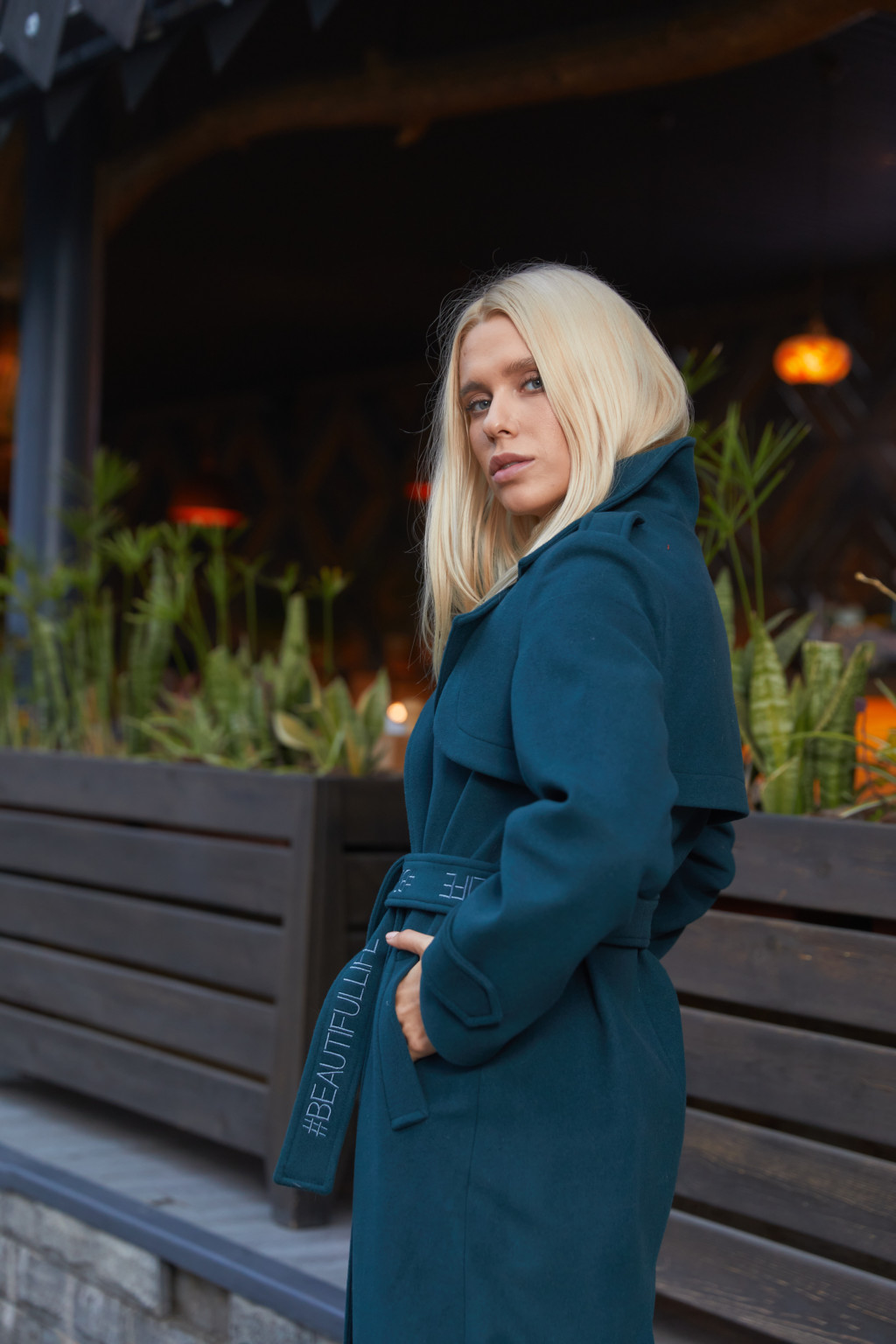 Демисезонное пальто Mila Nova ПВ-172 зеленое — изображение 4