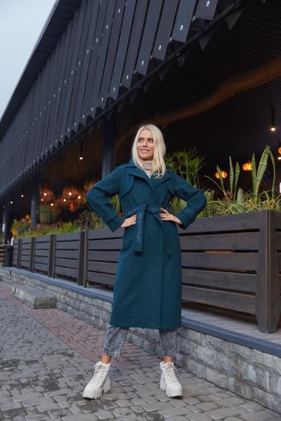 Демисезонное пальто Mila Nova ПВ-172 зеленое