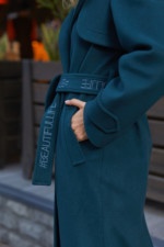 Демисезонное пальто Mila Nova ПВ-172 зеленое — изображение 3