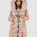 Зимняя парка Mila Nova П-96ех+енот розовая