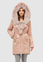 Зимняя парка Mila Nova П-96ех+енот розовая — изображение 2