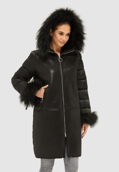 Зимова дублянка Mila Nova Д-152 чорна