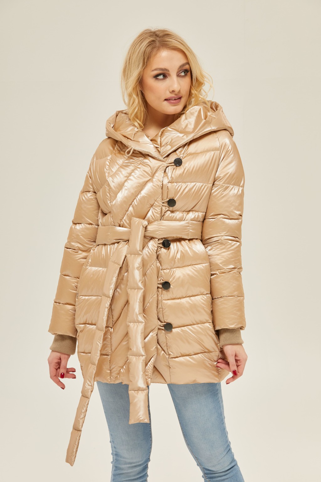 Зимняя куртка Mila Nova К-136 бежевый — изображение 2