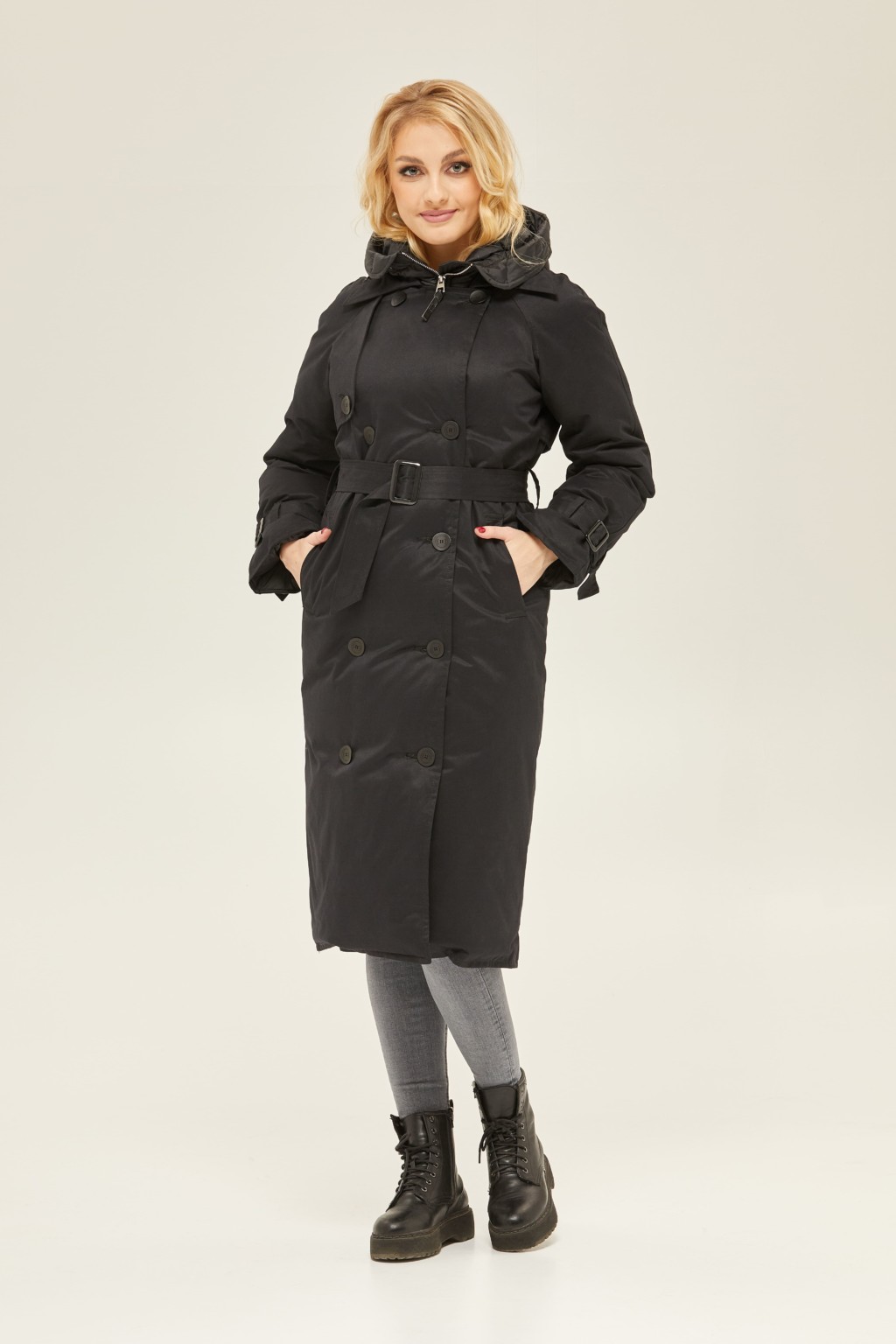 Зимний плащ Mila Nova ПВ-132 черный — изображение 5