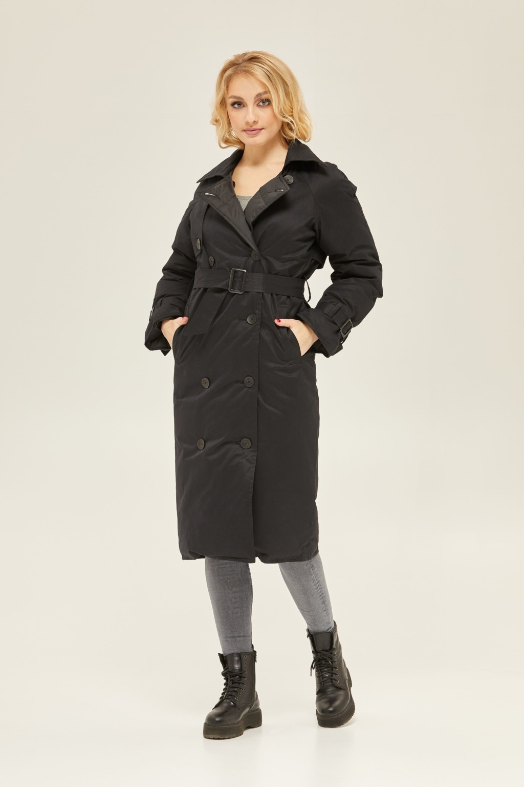 Зимний плащ Mila Nova ПВ-132 черный — изображение 2
