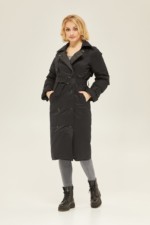Зимний плащ Mila Nova ПВ-132 черный — изображение 2